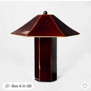 Studio McGee Double Ceramic Maroon Table Lamp